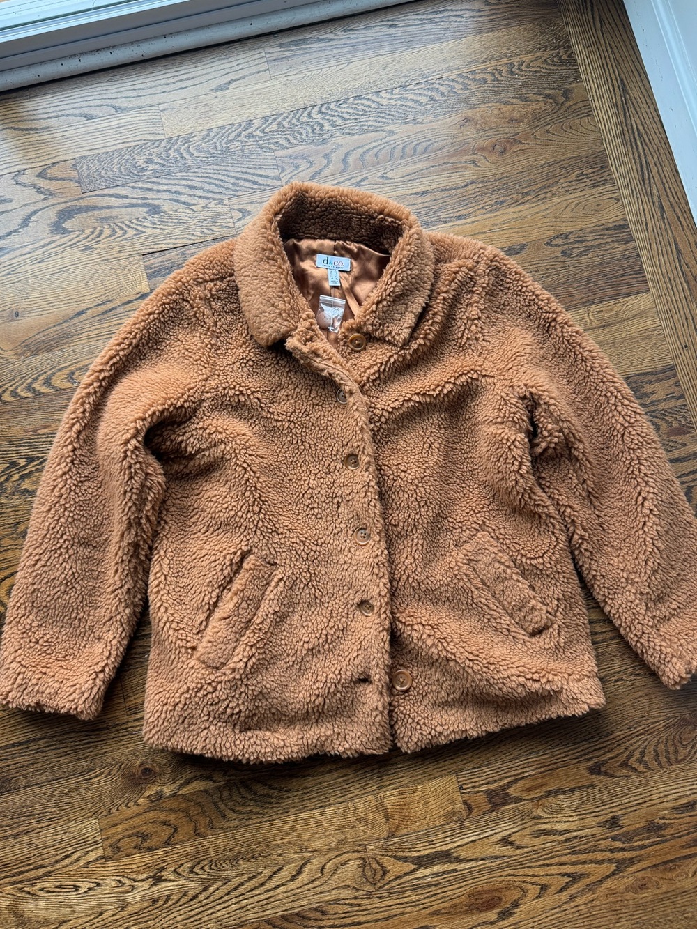 Denim & Company Y2K Teddy Sherpa Coat Large NWT